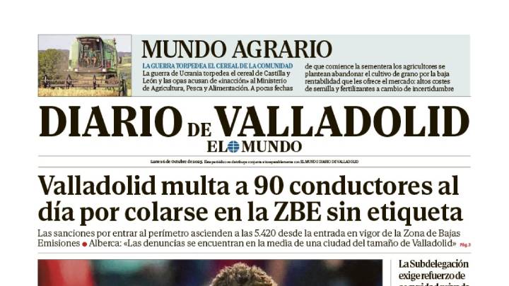 Portada de Diario de Valladolid del 6 de octubre de 2025