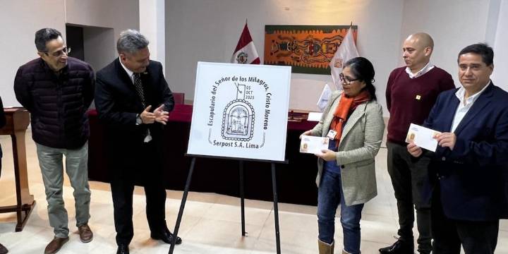 El fervor morado llega al correo: Serpost emite matasello con el escapulario del Señor de los Milagros, símbolo de fe nacional