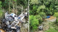 VIDEO | Conductor perdió el control de su camión y se volcó cayendo al vacío en una vía de Antioquia