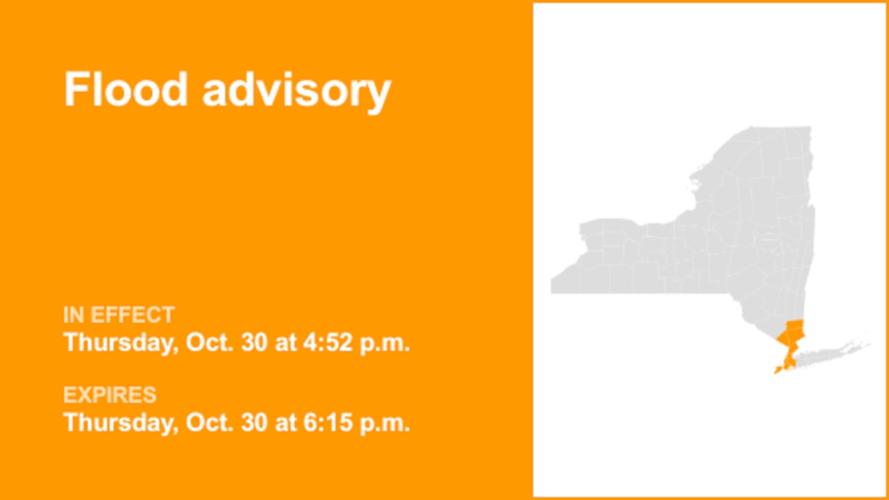 NY weather: Flood advisory in place for part of New York Thursday evening due to excessive downpours