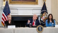 Trump takes aim at Antifa — and the press — in White House roundtable