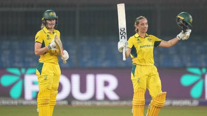 Ash Gardner blasts unbeaten century as Annabel Sutherland falls just short in World Cup rout of England