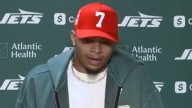 NFL 2025: Justin Fields press conference after New York Jets win, Woody Johnson criticism, Cam Skattebo ankle injury video