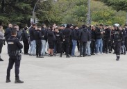Los antidisturbios expulsan de Valladolid a 50 aficionados del Sporting por enfrentarse a hinchas locales