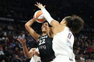 Aces overpower Mercury for 2-0 lead in WNBA Finals
