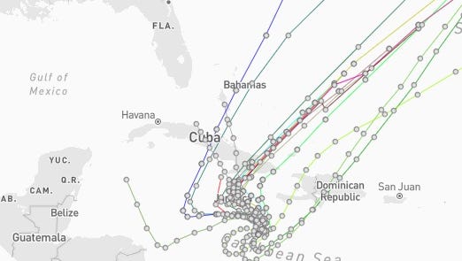See latest spaghetti models for Tropical Storm Melissa