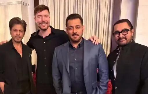 MrBeast’s Viral Photo With Shah Rukh, Salman & Aamir Spark Talk Of Possible Collaboration