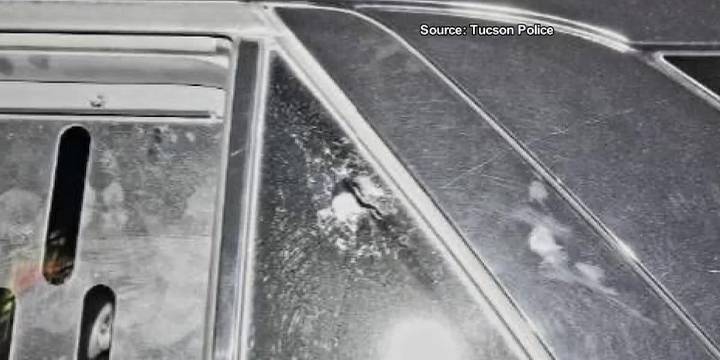 Search for suspects after Tucson Police patrol car hit by gunfire