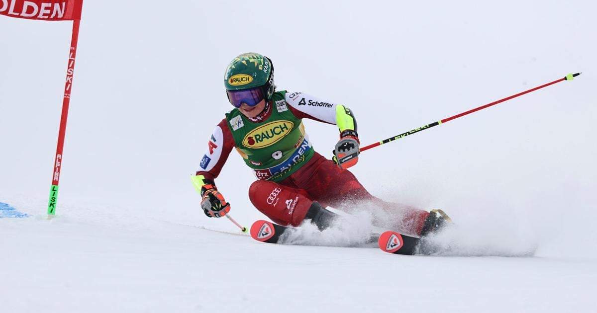 Austrian skier Scheib takes big lead in World Cup season opener and Shiffrin looms in sixth