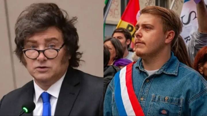 Insólito cruce de Milei: un joven diputado francés lo llamó “perrito imperialista”