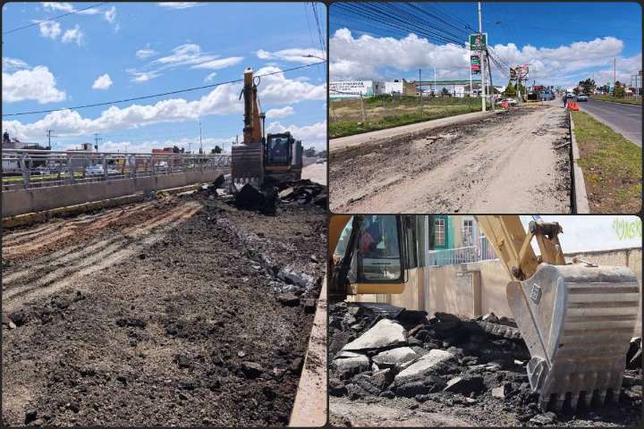 Inician obras en bulevar Santa Catarina de Pachuca: colocarán concreto hidráulico