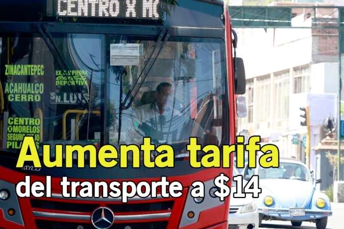 Aumenta tarifa del transporte a $14; aplica en todo el Edomex
