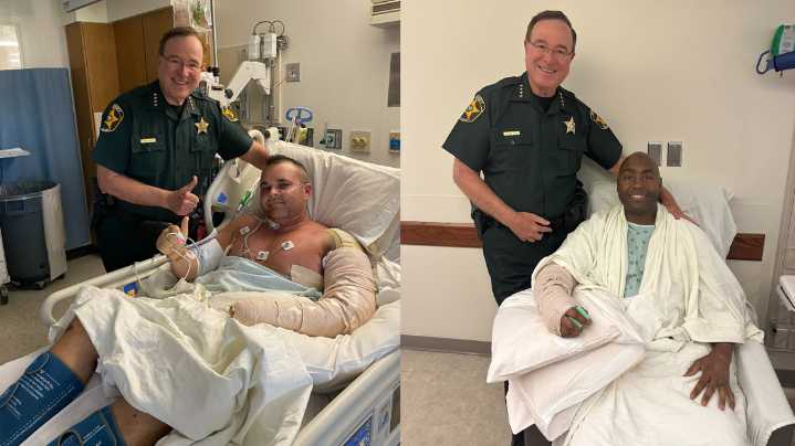 Florida sheriff's lieutenant shot in line of duty returns to work nearly 18 months later
