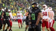 Oregon football's reaction to its win in the rain vs. Wisconsin