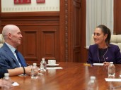 Sheinbaum recibe a Ben Horowitz en Palacio Nacional; hablan sobre desarrollo de IA