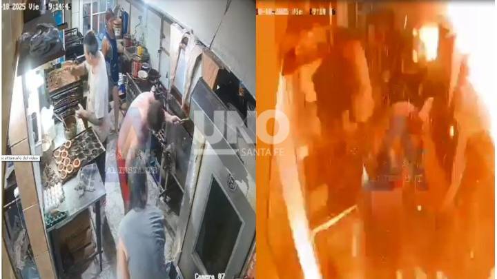 El momento de la fuerte explosión en una rotisería de barrio San José que dejó tres trabajadores heridos con quemaduras