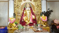Pune: Mahalaxmi Devi Draped In 16 Kg Gold Saree At Sarasbagh Temple For Vijayadashami