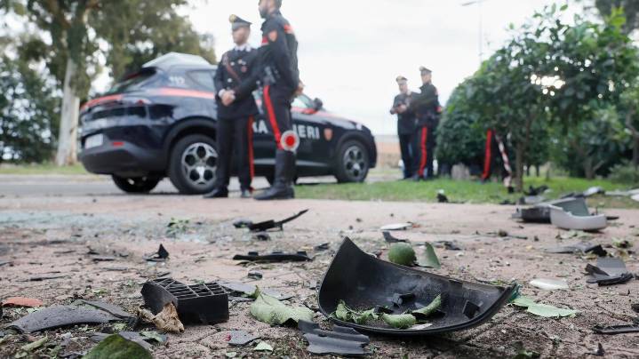 Italy's anti-Mafia police investigate after a journalist's car explodes