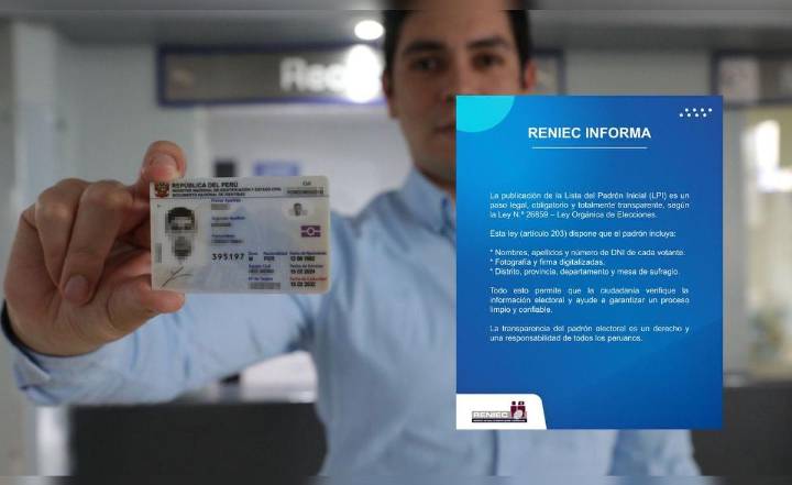 Reniec expone datos personales en web del Padrón de Elecciones 2026, pero responde que es legal