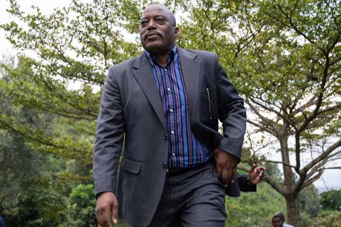 Former Congo leader Kabila appears at Kenya political meeting despite absentia death sentence