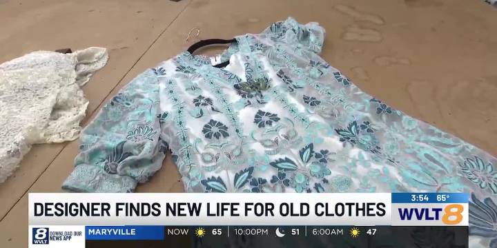Designer using clothes from thrift stores to make high end designs
