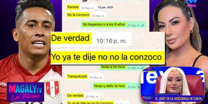 Christian Cueva negó infidelidad con Nadeska Widausky y Pamela López muestra chats: “Te juro por mis hijos que no la conozco”