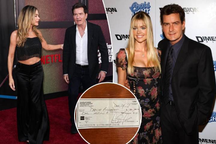 Denise Richards proves Charlie Sheen  wrong with photo of uncashed $1M check