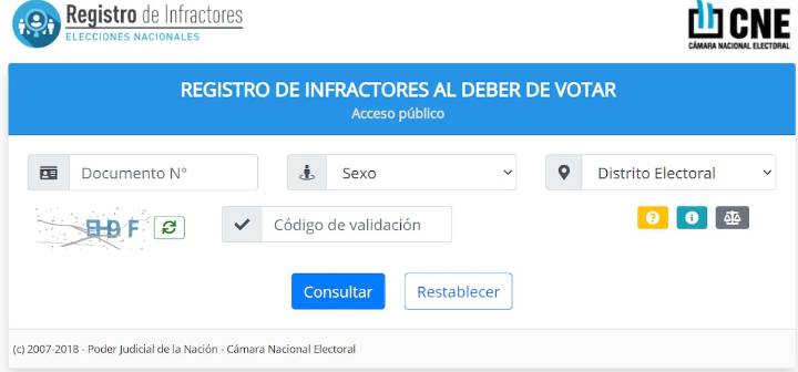 Cómo saber si estoy en el registro de infractores electorales