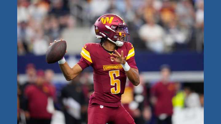 Quarterback Jayden Daniels will start for the Commanders against Seahawks on Sunday night