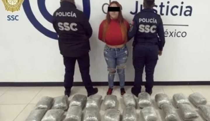Detienen a mujer en posesión de subametralladora y 30 kilos de marihuana en la Morelos