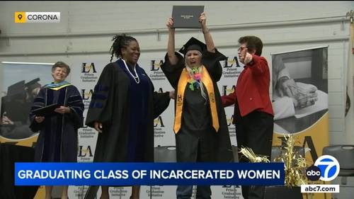 California Institution for Women holds first graduation for incarcerated women with Cal State LA's Prison Graduation program