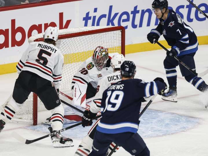 Gabe Vilardi scores twice, Jets beat Chicago in NHL action