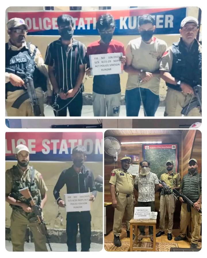 Five drug peddlers arrested in Baramulla & Budgam