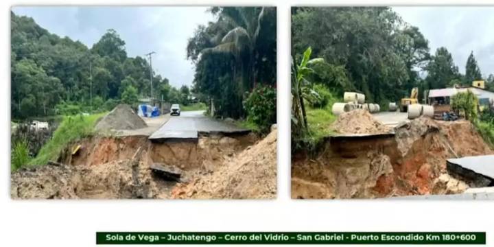 Lluvias afectaron nueve tramos carreteros