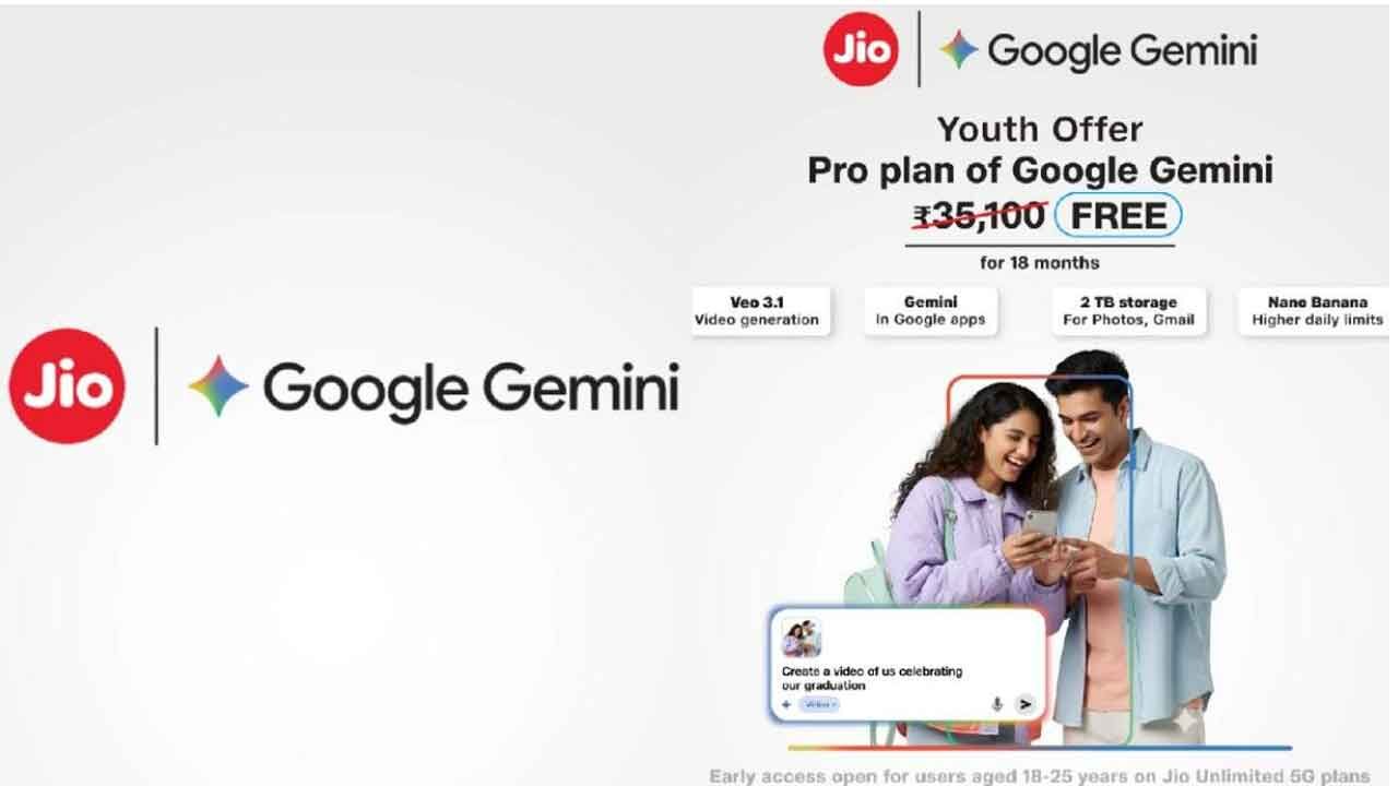 Jio Partners with Google to Offer Free ₹35,100 ‘AI Pro’ Subscription for Select 5G Users