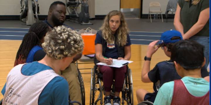 Savannah Gardner teaching wheelchair basketball, life skills at Lakeshore Foundation