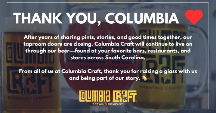 Columbia Craft Brewing Company shuts down taproom