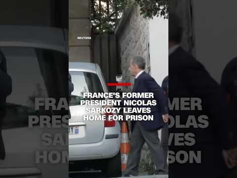 France's Former President Nicolas Sarkozy leaves home for prison