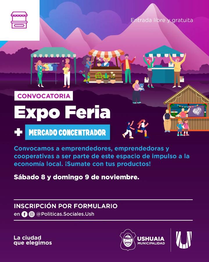 Nueva edición de la Expo Feria y Mercado Concentrador en Ushuaia