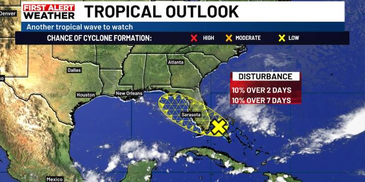 Tropical disturbance being watched near Florida
