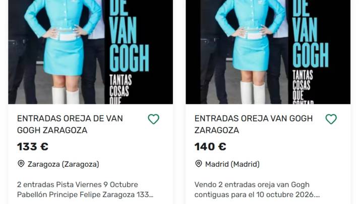 Alerta de posibles estafas en la reventa de entradas de los conciertos de la Oreja de Van Gogh