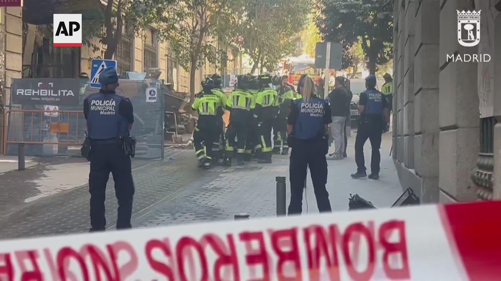 Reports: 3 injured, 5 missing in building collapse in central Madrid