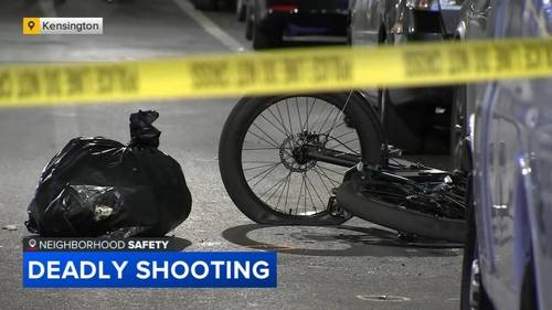Man on e-bike killed in drive-by shooting in Philadelphia's Kensington neighborhood