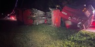 Dump truck overturns, takes down power lines in Mecklenburg County: See photos here