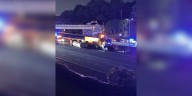 Separate crashes cause delays, knocks down road sign on I