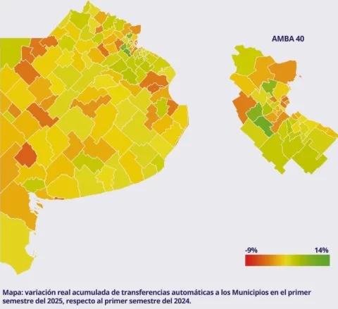 Coparticipación primer semestre 2025: más para la Provincia, menos para los Municipios