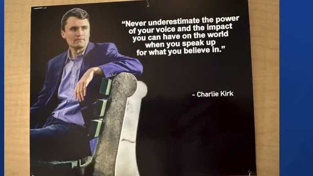 Orange County teacher told to remove Charlie Kirk poster