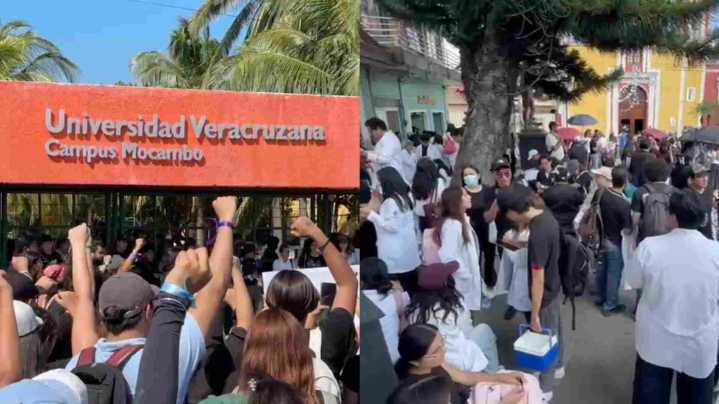 Marchan Estudiantes de la Universidad Veracruzana; Exigen Protocolos de Emergencia Tras Lluvias