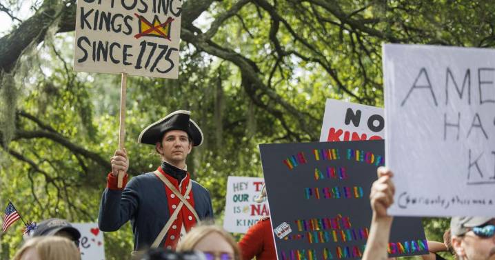 No Kings National Day of Action protest on Ashley Phosphate
