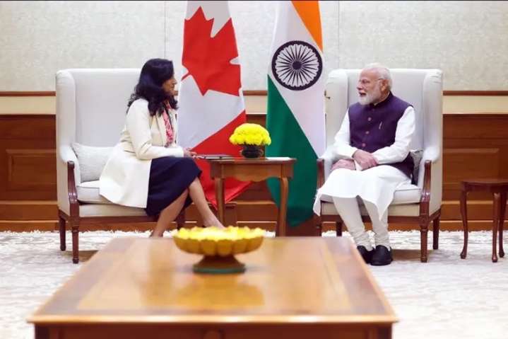Canadian foreign minister calls on Modi